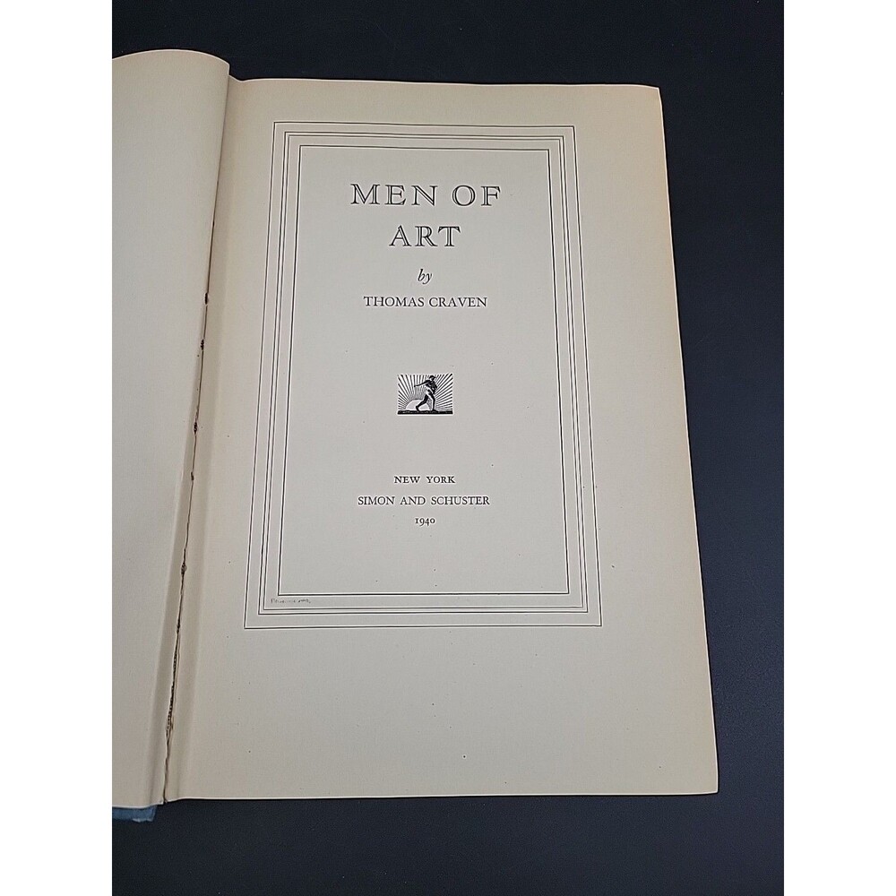 Men of Art by Thomas Craven 1931 Hardcover Illustrated
